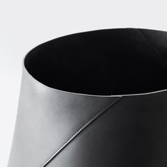 Azad Tall Leather Storage Bins - Black