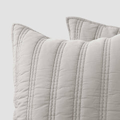 Organic Stonewashed Percale Channel Quilt & Sham Set