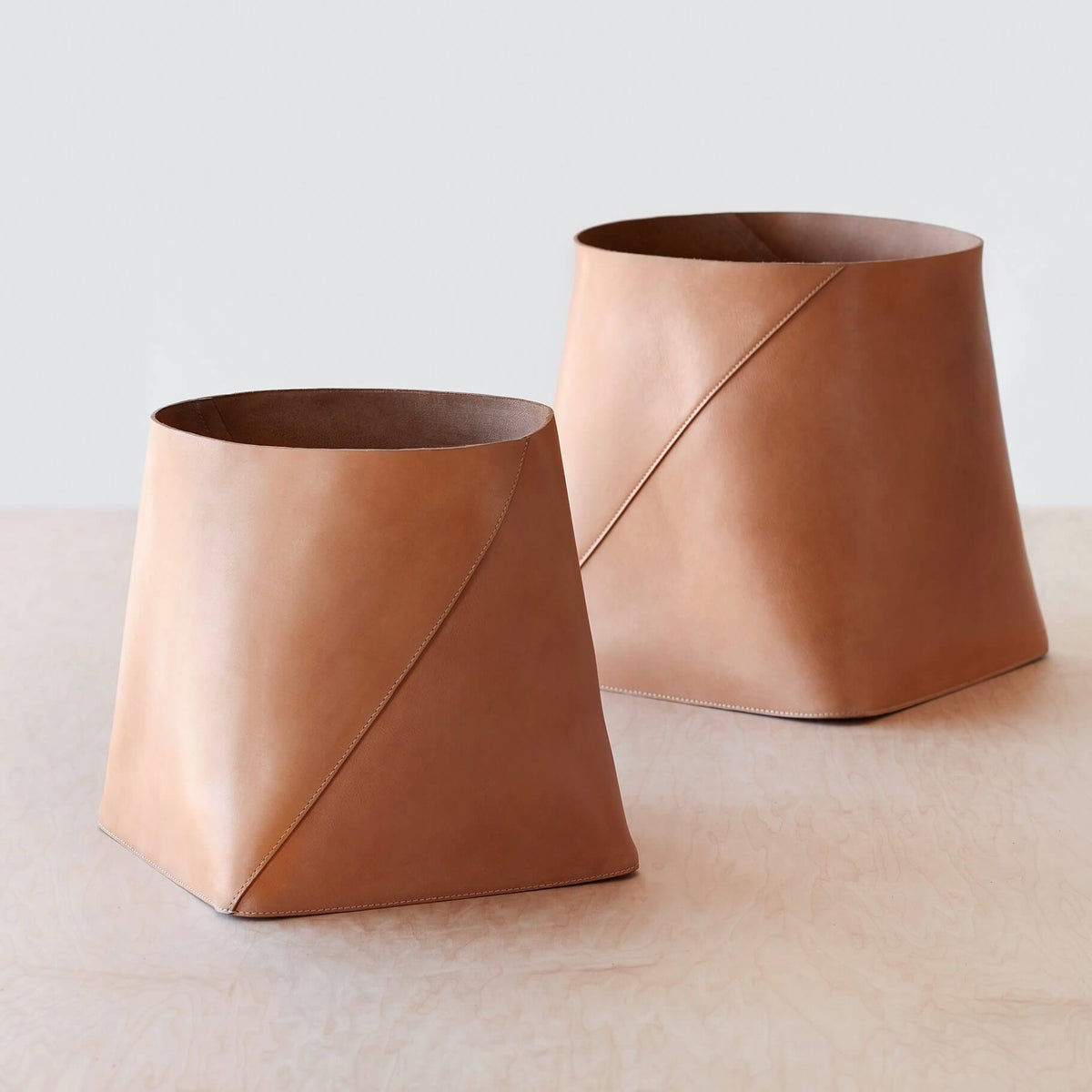 Azad Tall Leather Storage Bins