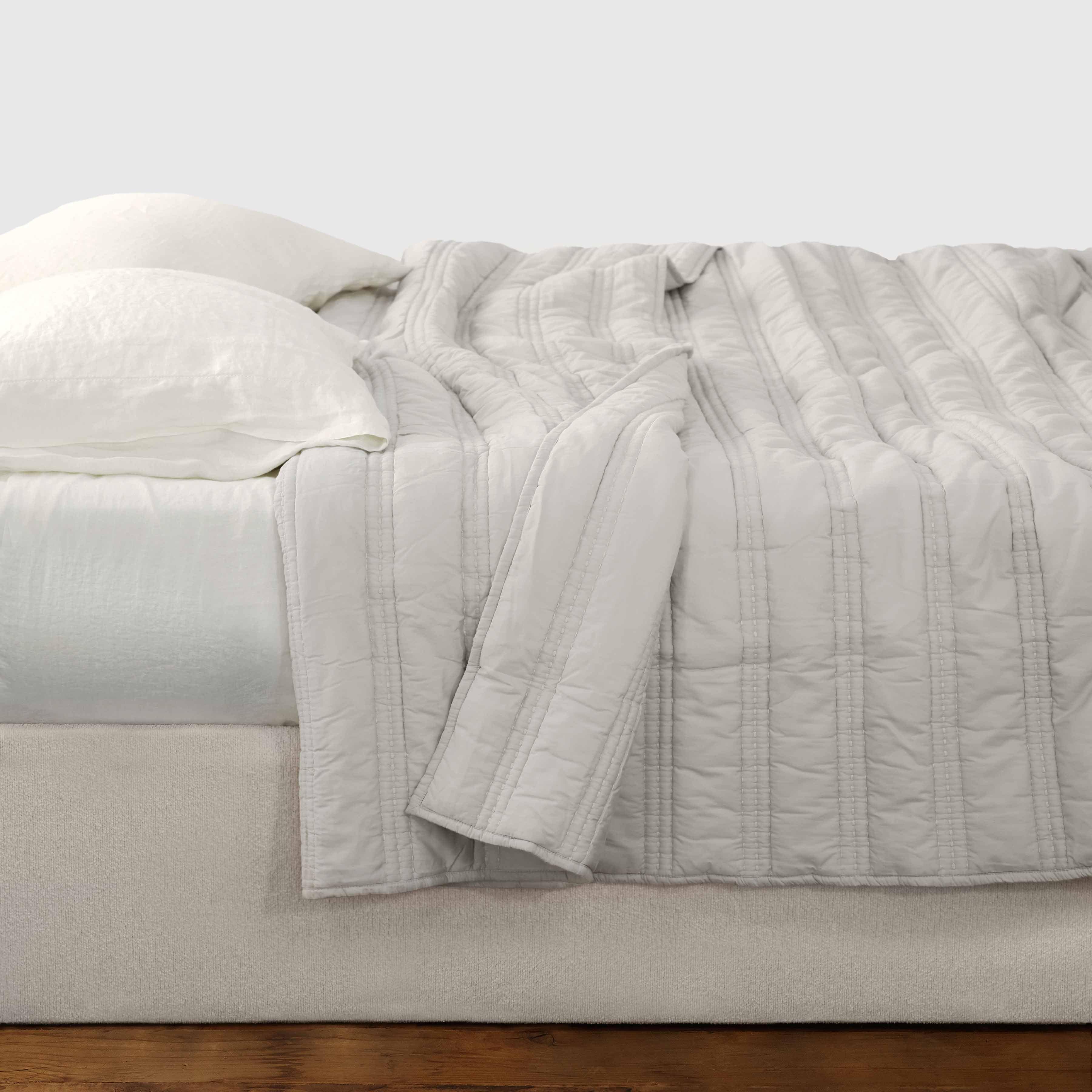 Organic Stonewashed Percale Channel Quilt & Sham Set