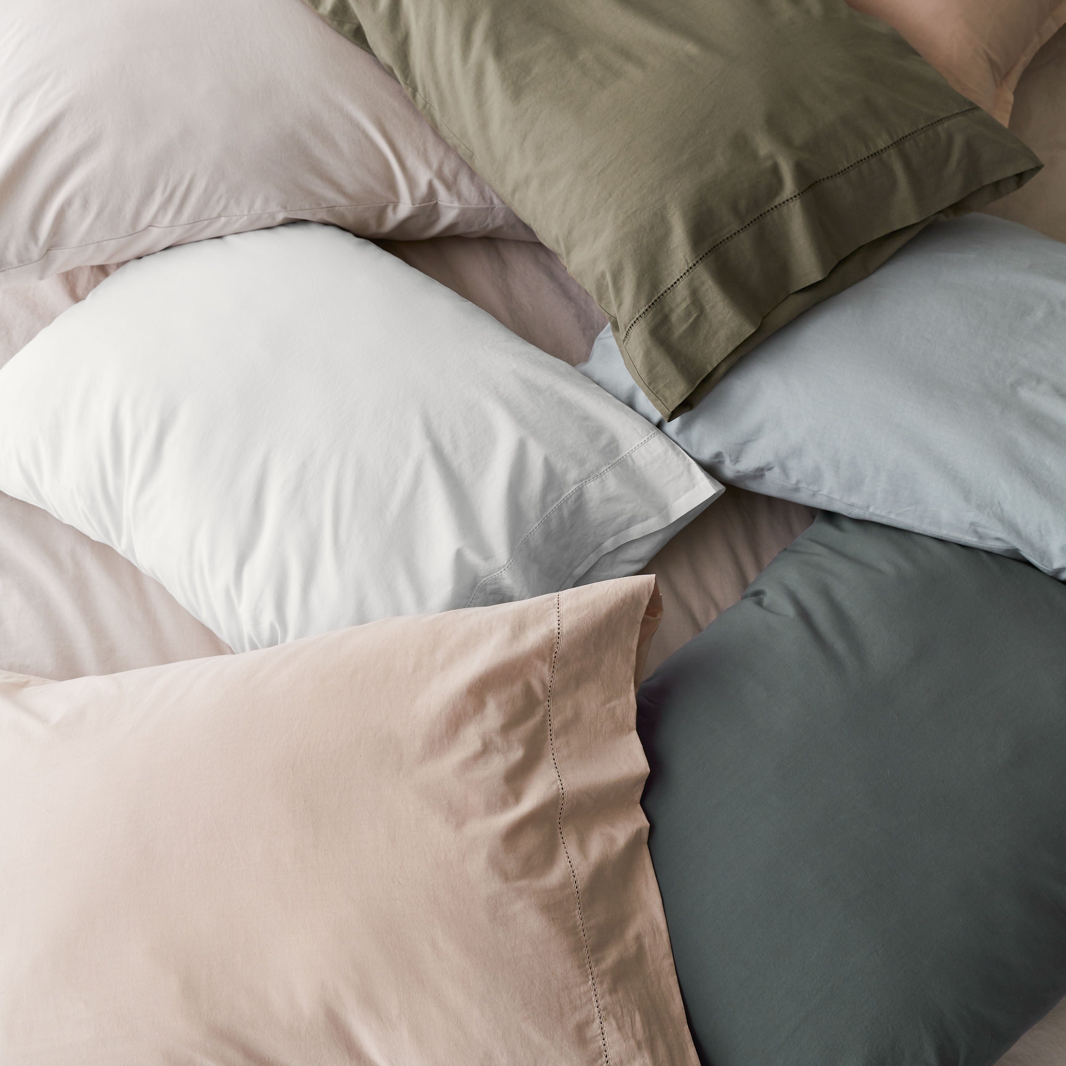 Stonewashed Organic Cotton Percale Pillowcases