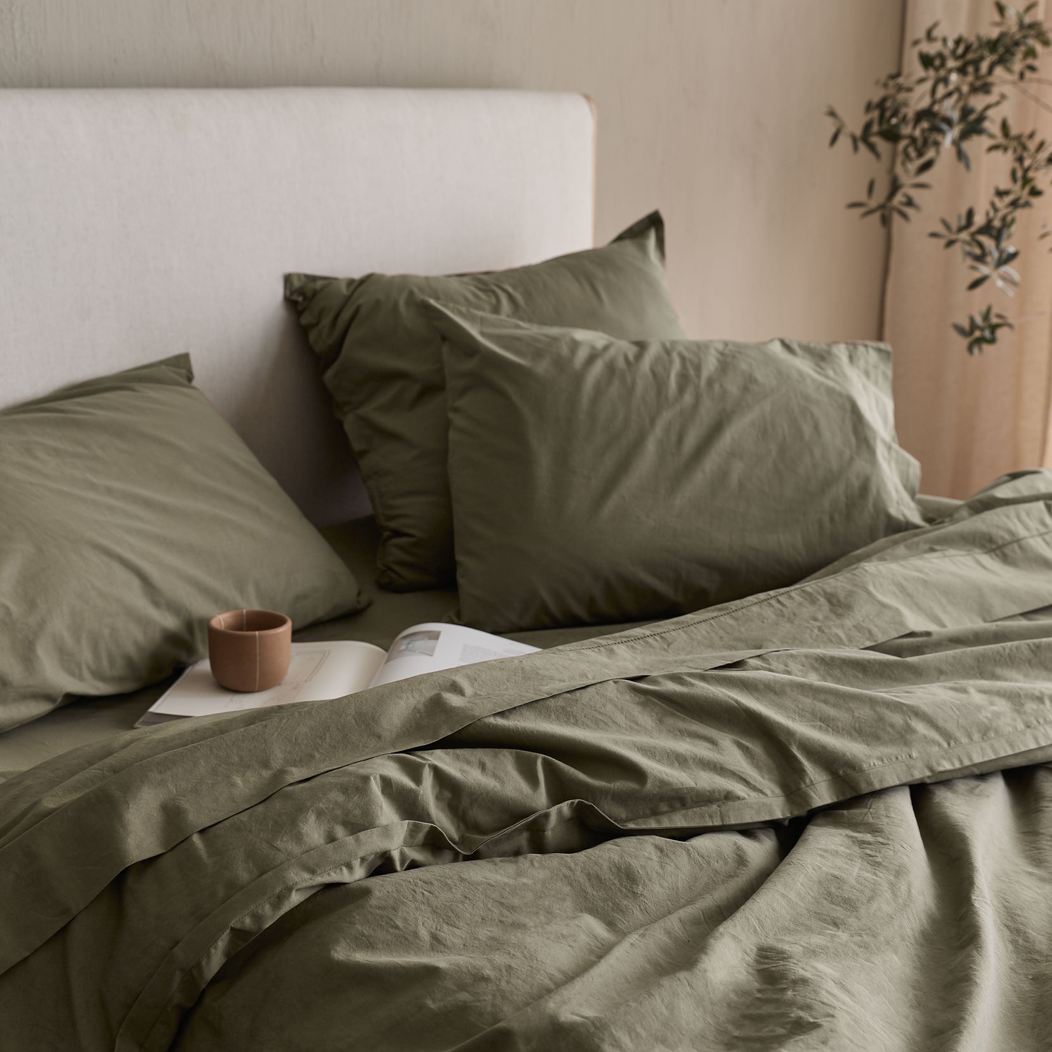 Stonewashed Organic Cotton Percale Pillowcases