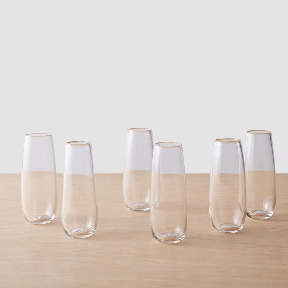 Apasco Recycled Stemless Flute Glasses - 13.5 oz - Set of 6